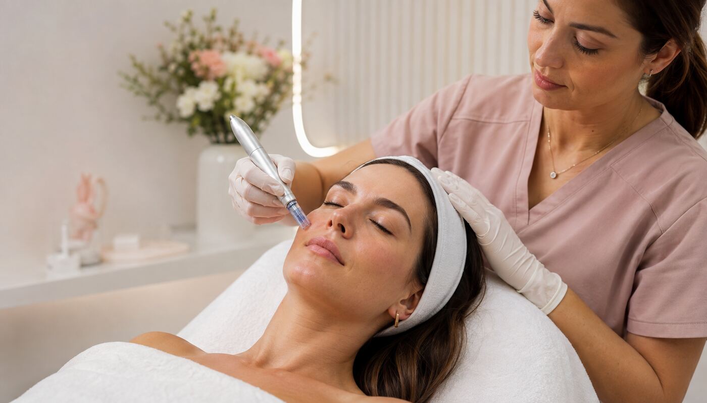 Professional microneedling treatment for acne scars in Ottawa